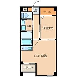 パークアベニュー東山 1LDKの間取図画像