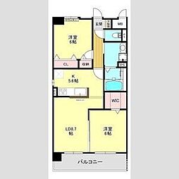 (仮称)港区当知オーナールーム付マンション 2LDKの間取図画像