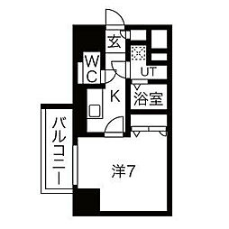 エスリード大須デュオ 1Kの間取図画像