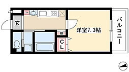アップルコート一社 1Kの間取図画像