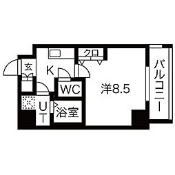 RESIDENCIA泉 1Kの間取図画像