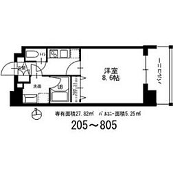 CionNagoyameieki 1Kの間取図画像
