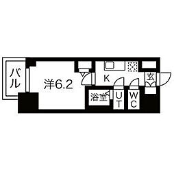 メイクスWアート浅間町 1Kの間取図画像