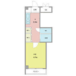 コスモピア金山 1Kの間取図画像
