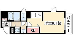 パルティール鶴舞 1Kの間取図画像