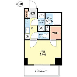 プロシード新栄 1Kの間取図画像