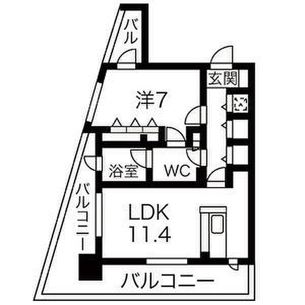 ヴァリエ東別院 201｜愛知県名古屋市中区大井町(賃貸マンション1LDK・2階・46.36㎡)の写真 その2