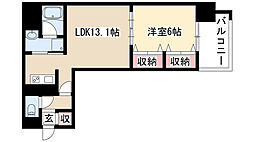 ルシェット白川公園 1LDKの間取図画像