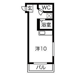 パークマンション本山B棟 ワンルームの間取図画像