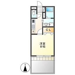 コリーヌ田面 1Kの間取図画像