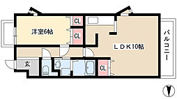 石川橋セブン 1LDKの間取図画像