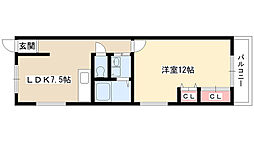 メゾン一社 1LDKの間取図画像