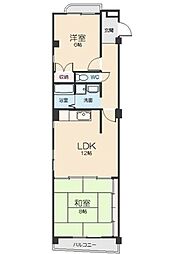 グランヴェル西山 2LDKの間取図画像