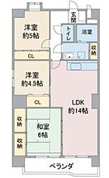 レジデンス栄光 3LDKの間取図画像