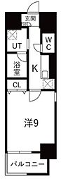 トレヴィ高岳 1Kの間取図画像