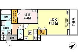 ルヴィータ川名 1LDKの間取図画像