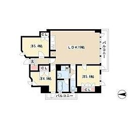 オーシャンUO 3LDKの間取図画像