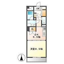 フィオレンテ本山 1DKの間取図画像
