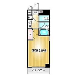 第6ハセビル 1Kの間取図画像