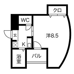 マリオン吹上ビル 1Kの間取図画像