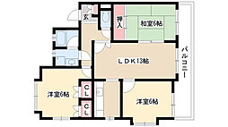 ラ・ファミーユ1号館 3LDKの間取図画像