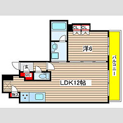 シティタワー名古屋久屋大通公園 1LDKの間取図画像