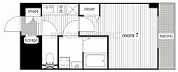 プレサンス丸の内レジデンス2 1Kの間取図画像
