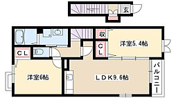 エヴァグリーン2 2LDKの間取図画像