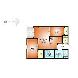 名古屋市守山区八反アパート 2LDKの間取図画像