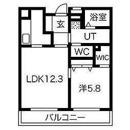 向陽町レジデンス 1LDKの間取図画像