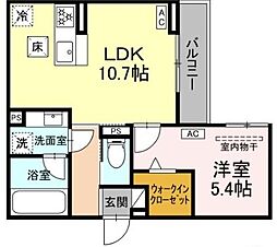 Unora 1LDKの間取図画像