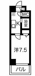セントラルハイツ明野 1Kの間取図画像
