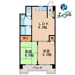 丸の内カジウラ 2LDKの間取図画像