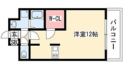 プレサンス栄ブリオ 1Kの間取図画像