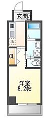 グランシャリオ波寄 1Kの間取図画像