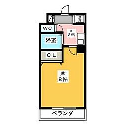 LUMINOUSTSURUMAKOEN 1Kの間取図画像