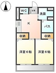 Univalyグランフィール 2DKの間取図画像