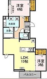 セレスティア栄生 2LDKの間取図画像