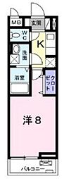 パセオヴェルデ 1Kの間取図画像
