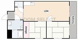 ハイツ西郊第一明輝ビル 2LDKの間取図画像