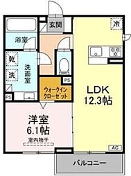 ルサンティエ本郷 1LDKの間取図画像