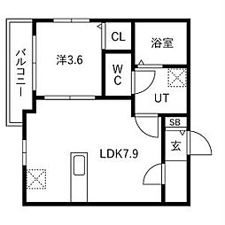 名古屋市東区矢田2丁目マンション 1LDKの間取図画像