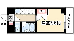 フォーシーズン 1Kの間取図画像