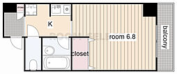 ドミール新栄 1Kの間取図画像
