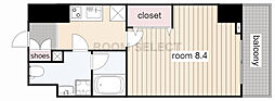 WESTIN上前津 1Kの間取図画像