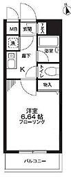 フォロス中村橋 1Kの間取図画像