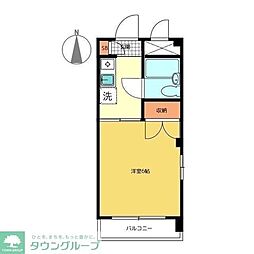 グリーンヒルズ 1Kの間取図画像