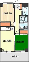 ディフロイデェ 2LDKの間取図画像