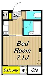アヴェニール高井戸 1階1Kの間取り