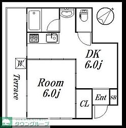 プルミエ荻窪 1階2DKの間取り